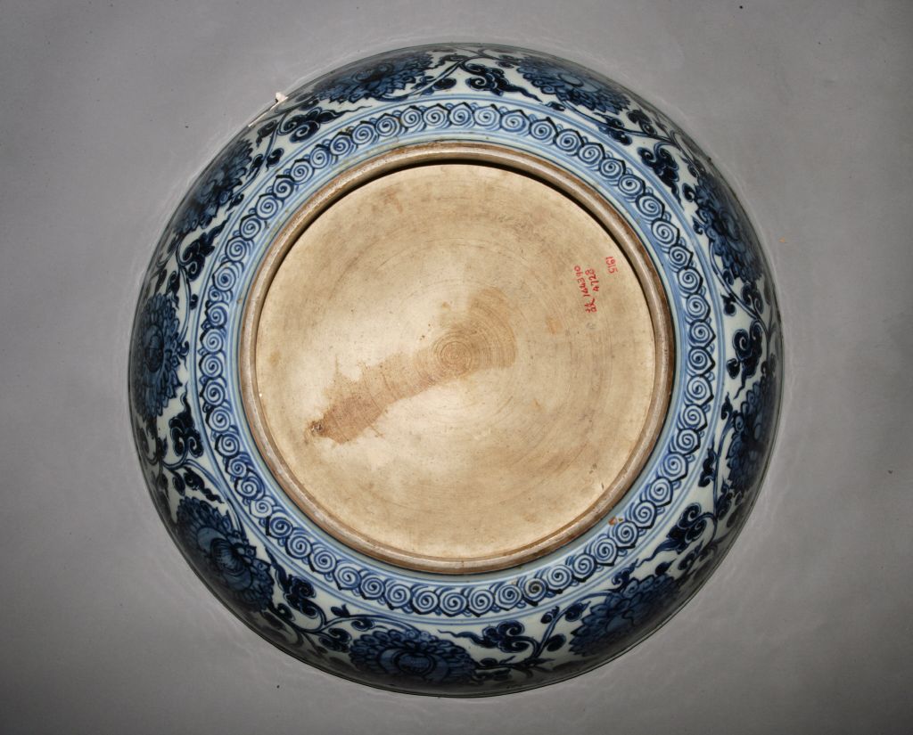 图片[3]-Blue and white unicorn wing dragon plate-China Archive